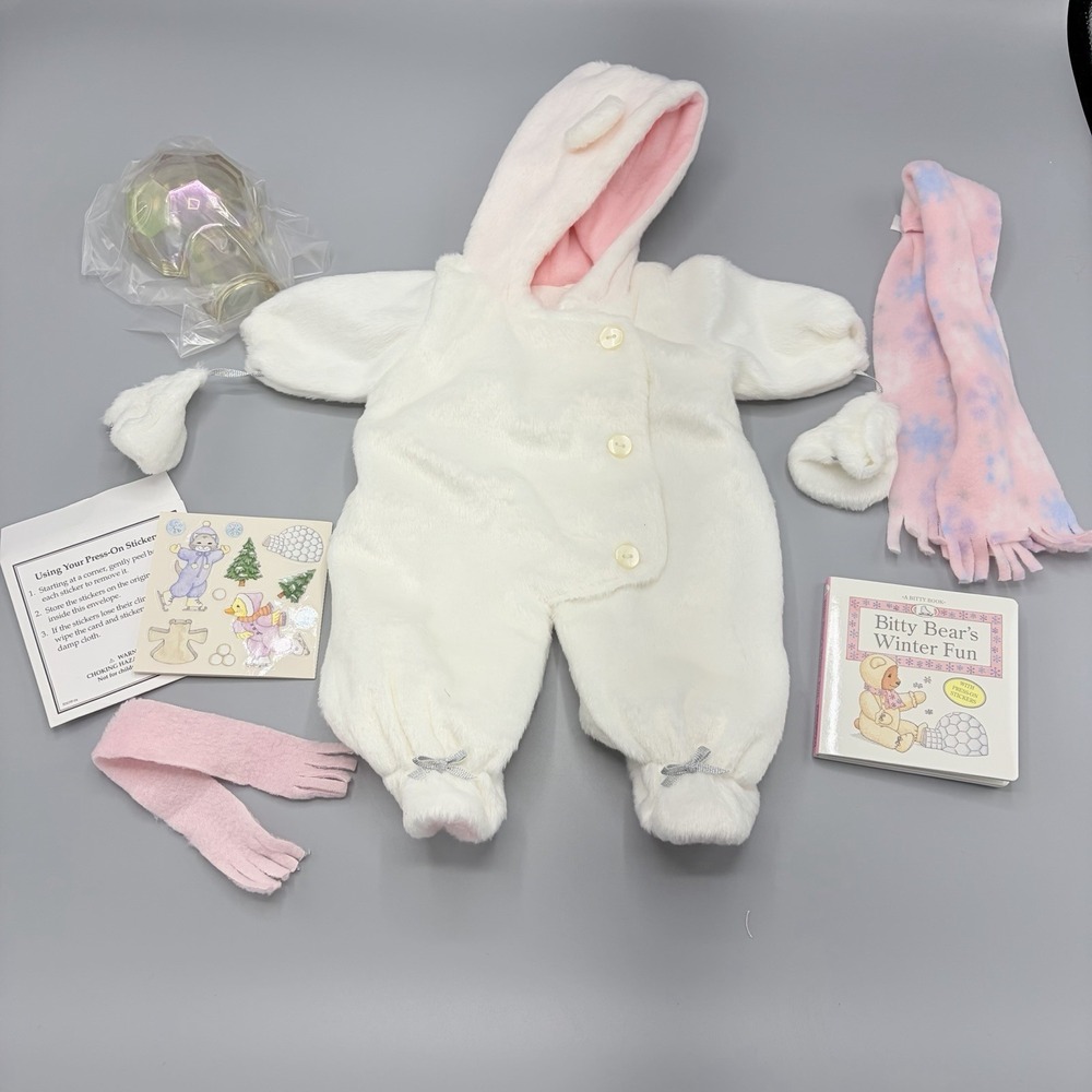 American Girl Doll 2004 Bitty Baby Retired Polar Bear Bunting Outfit Complete